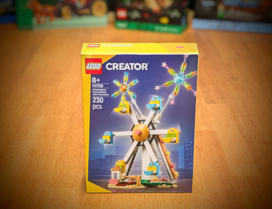 40758 Festdag Pariserhjul med fyrverkeri